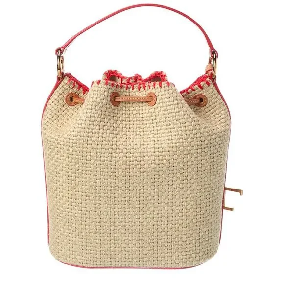 Tod’S Small Woven & Leather Bucket Bag, Brown - Picture 2 of 4